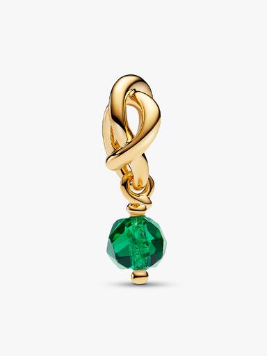 May Birthstone Eternity Circle Dangle Charm