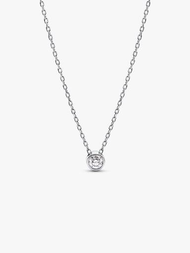 Pandora Era Bezel Sterling Silver Lab-grown Diamond Pendant Necklace