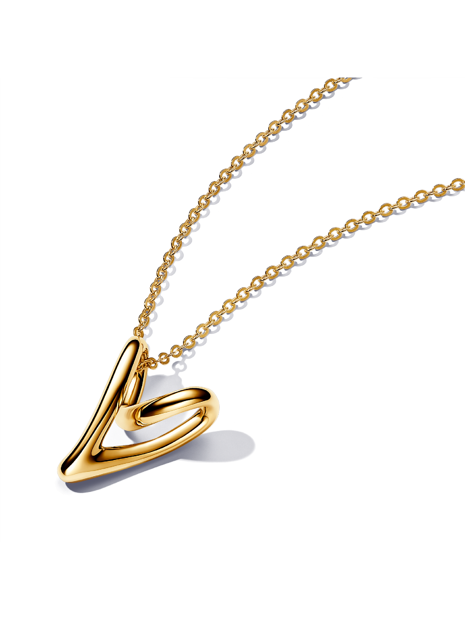 Organically Shaped Heart Pendant Necklace