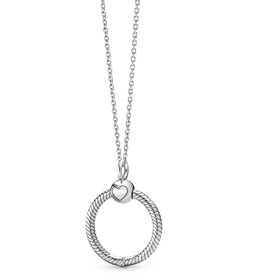 Pandora Moments Small O Pendant Necklace with Cable Chain Necklace