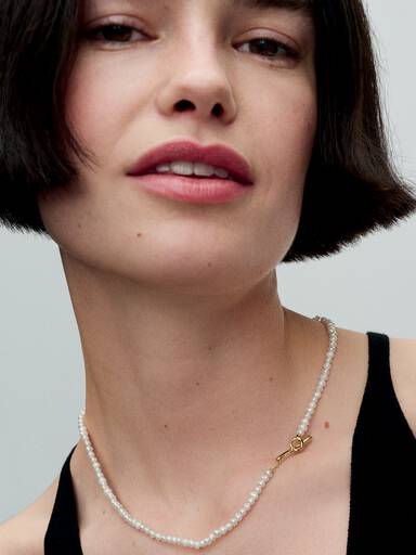 Treated Freshwater Cultured Pearls T-bar Collier Necklace