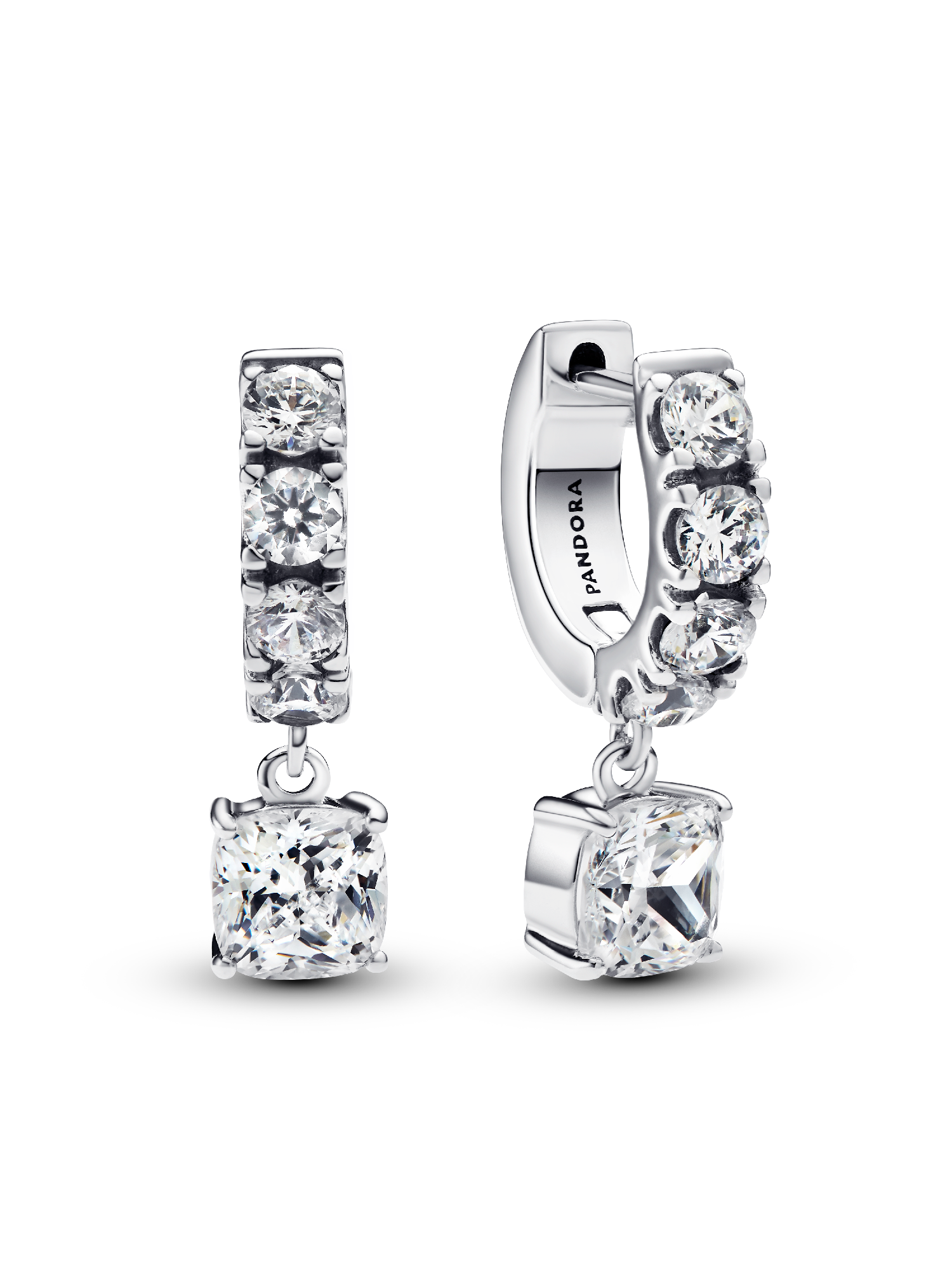 Pavé Dangle Hoop Earrings