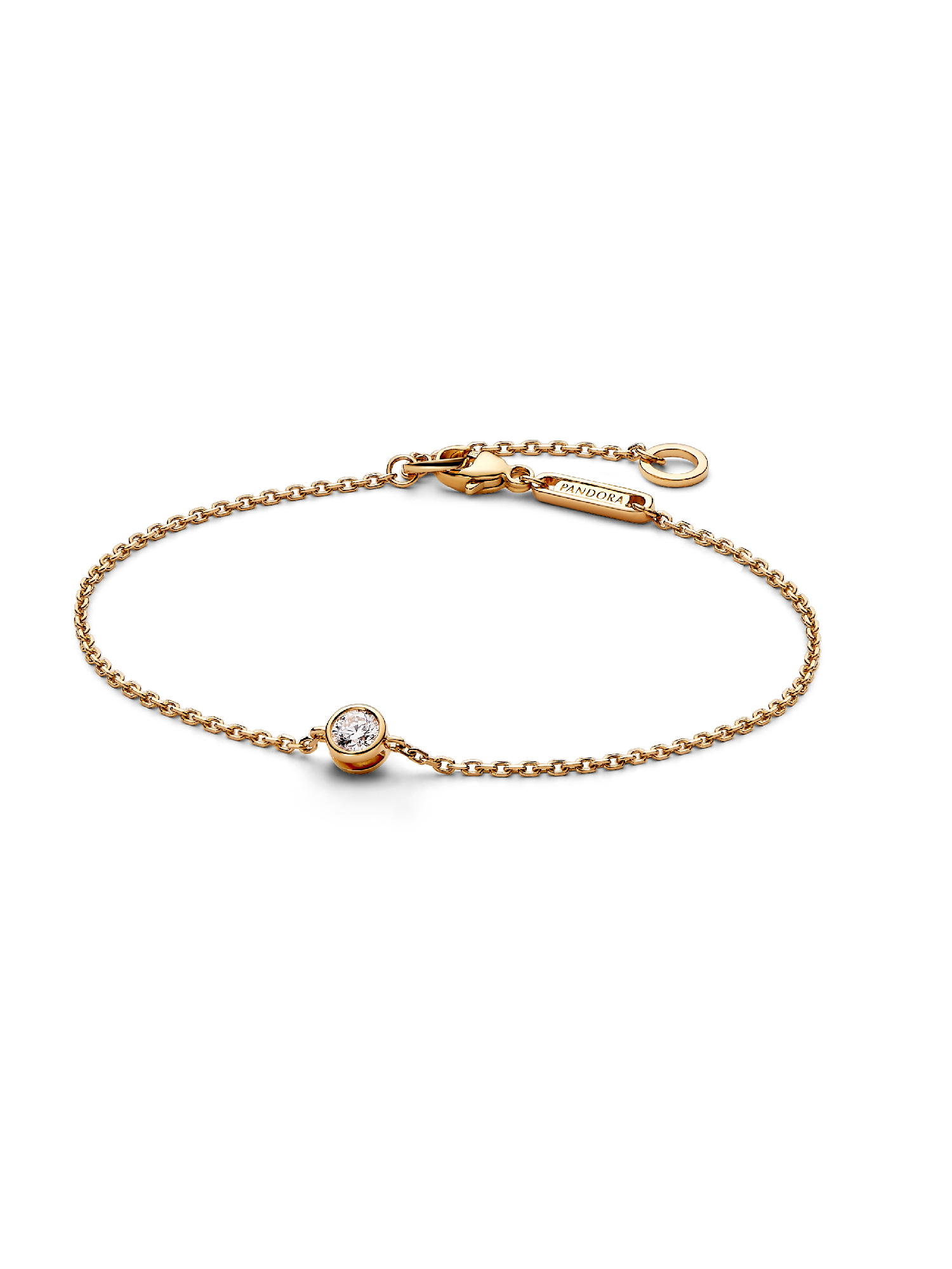 Pandora Era Bezel 14k Gold Lab-grown Diamond Chain Bracelet