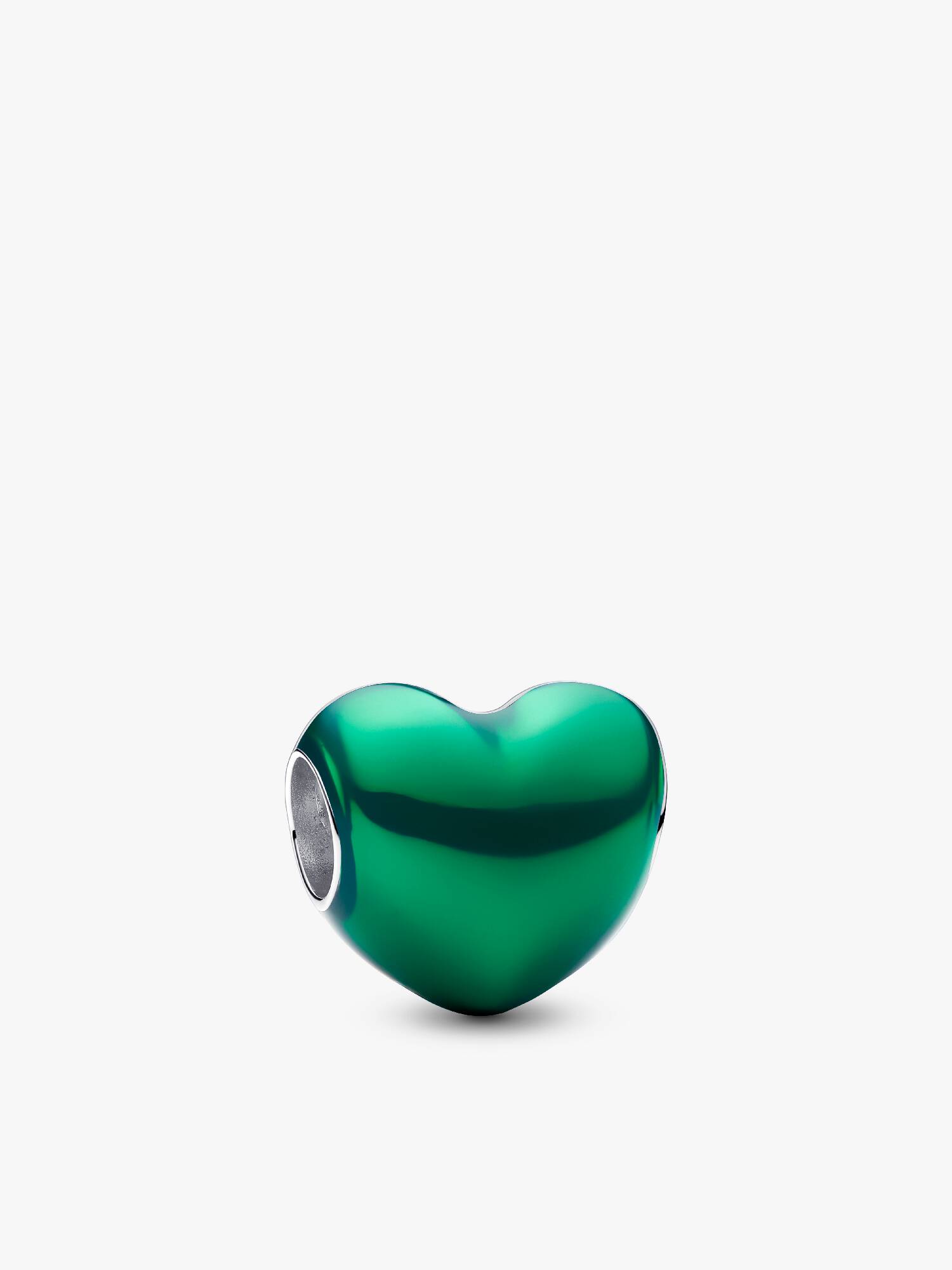 Metallic Green Heart Charm