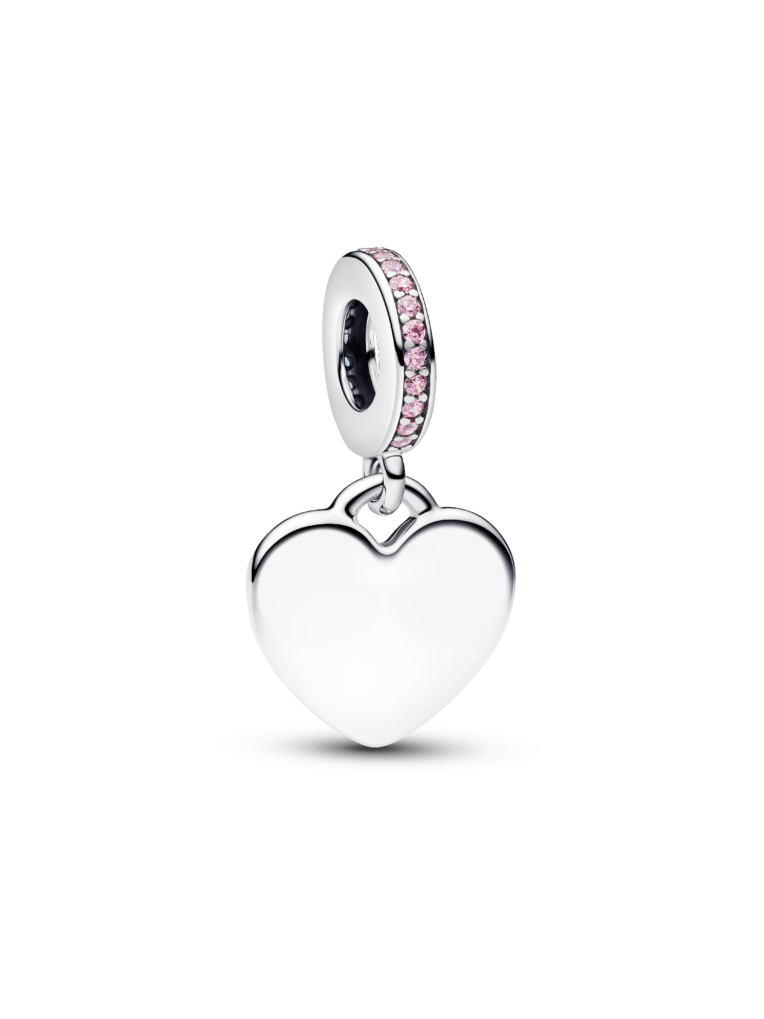 Heart Pink Stone Dangle Charm