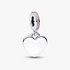 Heart Pink Stone Dangle Charm Heart Pink Stone Dangle Charm