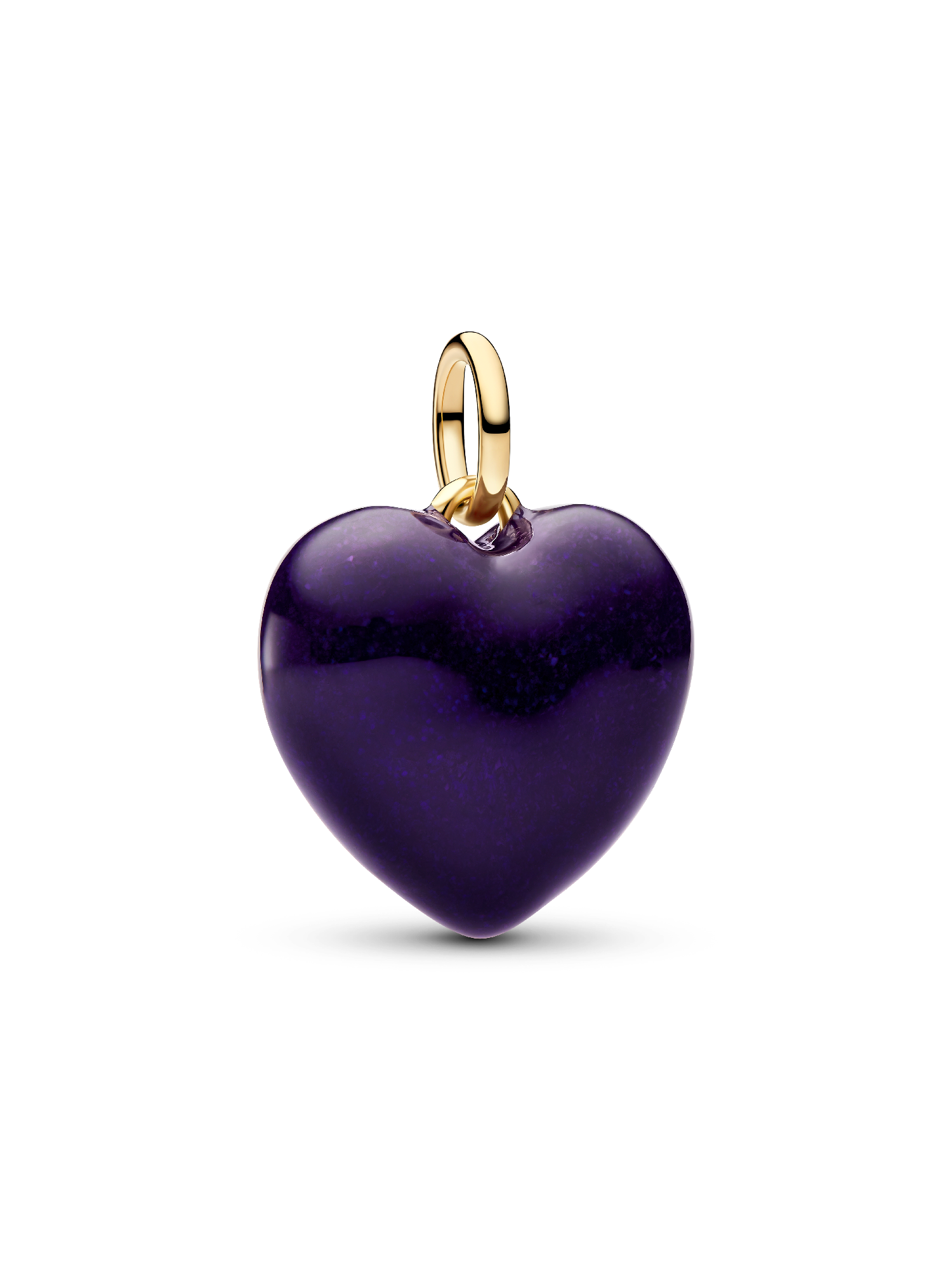 Purple Puffy Heart Dangle Charm