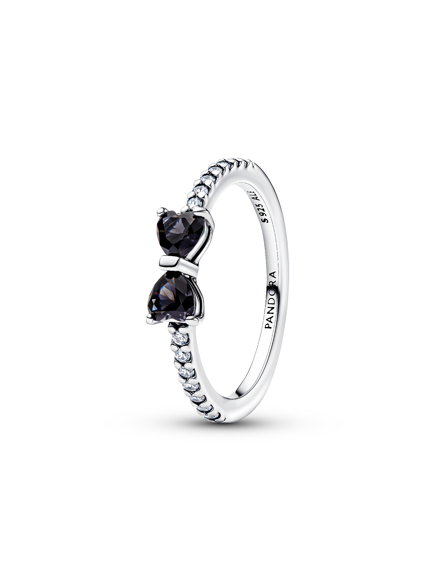 Sparkling Black Bow Ring