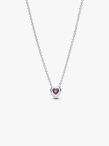 Pink Elevated Heart Necklace