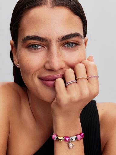 Sparkling Pink Band Ring