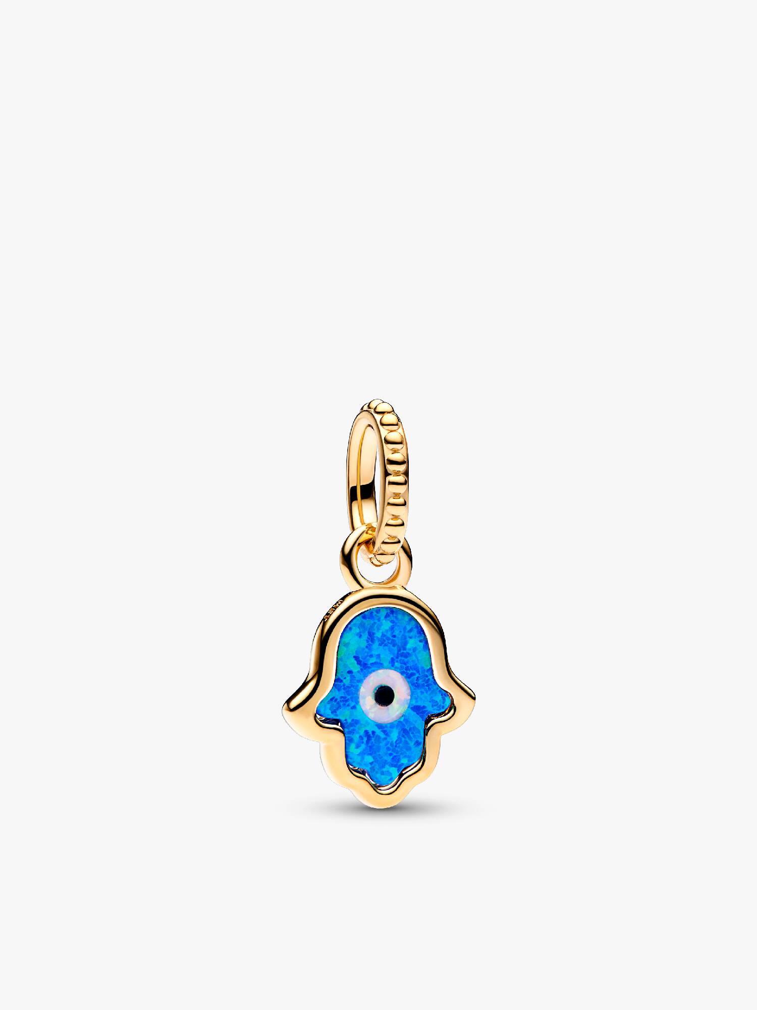 Opalescent Blue Hamsa Hand Dangle Charm