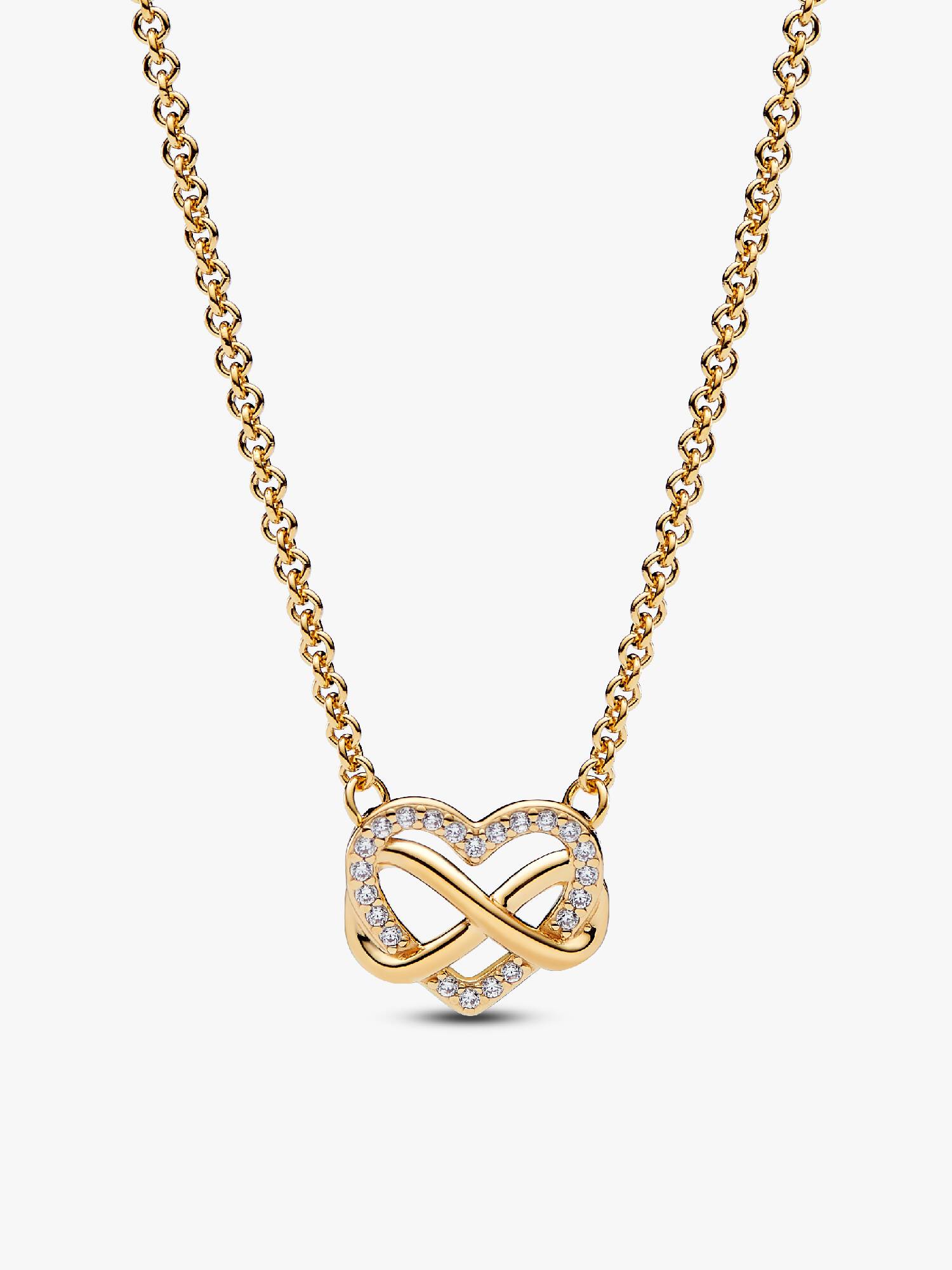 Sparkling Infinity Heart Collier Necklace