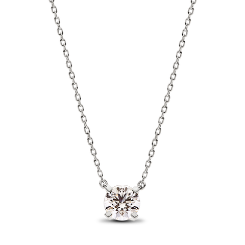 Pandora Era 14k White Gold Lab-grown Diamond Pendant Necklace