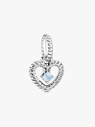 December Birthstone Heart Dangle Charm