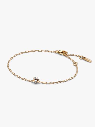 Pandora Era Bezel Lab-Grown Diamond Cluster Paperclip Chain Bracelet