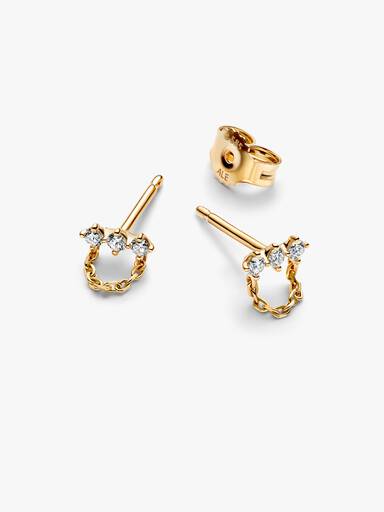 Pandora Era Lab-Grown Diamond Trio Chain Stud Earrings