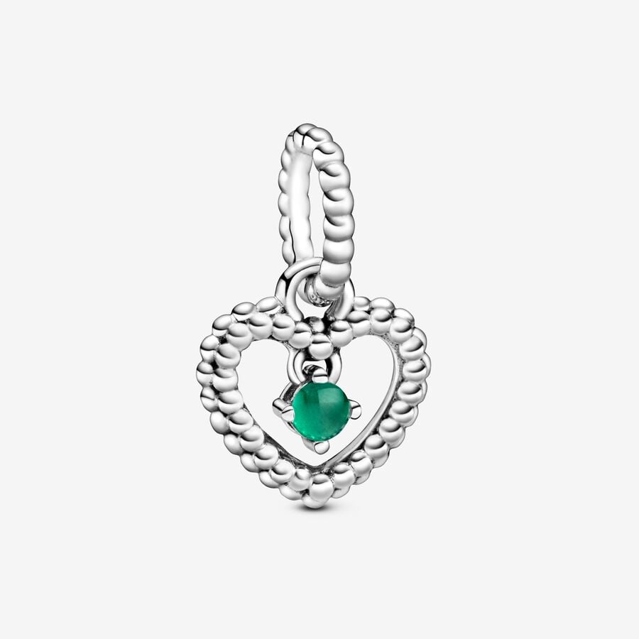 May Birthstone Heart Dangle Charm image number 0
