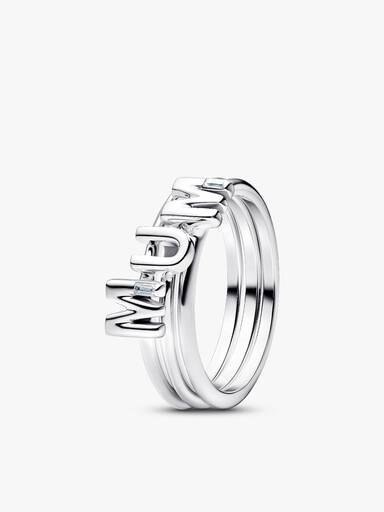 Sterling Silver Mum Charm and Ring Set
