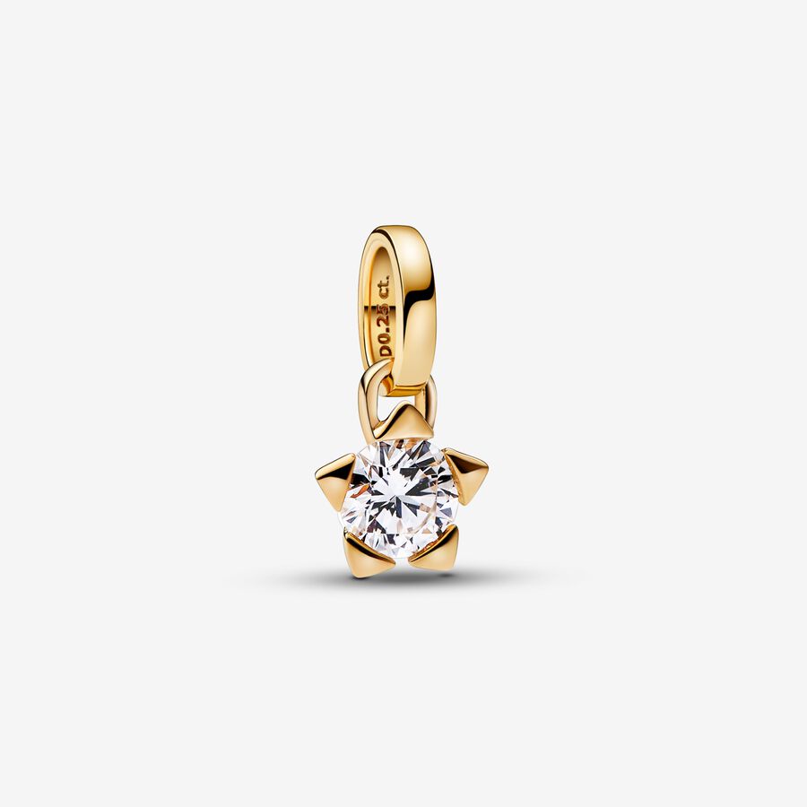 Pandora Talisman 14k Gold Lab-grown Diamond Star Pendant image number 0