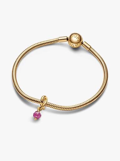October Birthstone Eternity Circle Dangle Charm