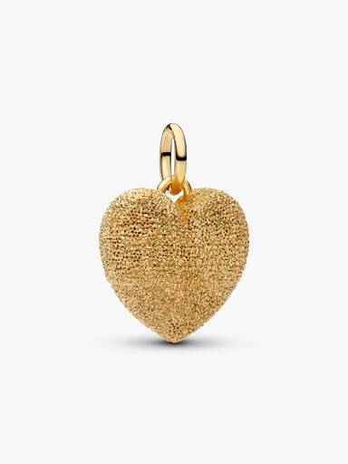 Textured Puffy Heart Dangle Charm