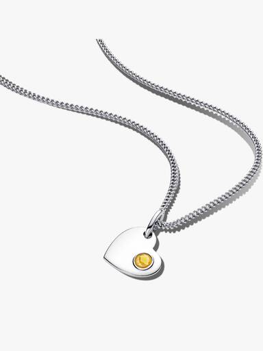 November Birthstone Heart Pendant Necklace