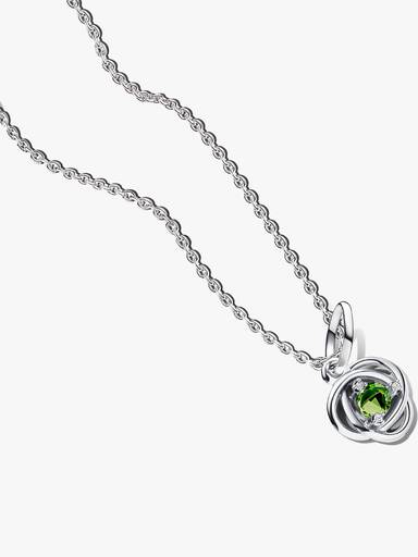 August Braided Birthstone Dangle Necklace Set