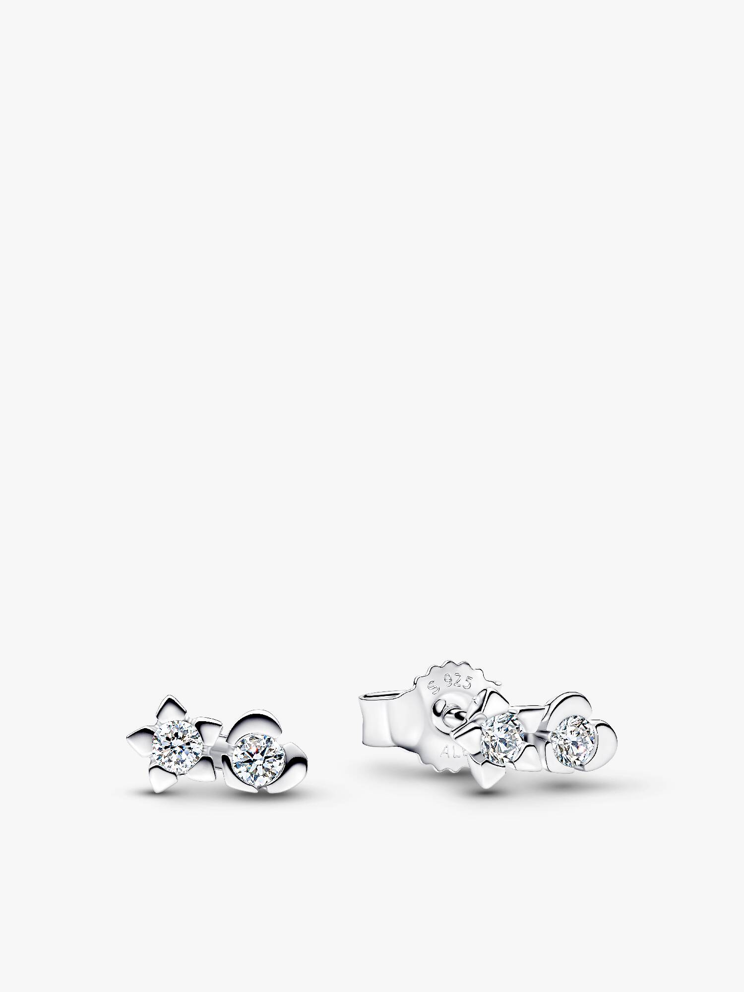Pandora Talisman Sterling Silver Lab-Grown Diamond Heart & Star Stud Earrings