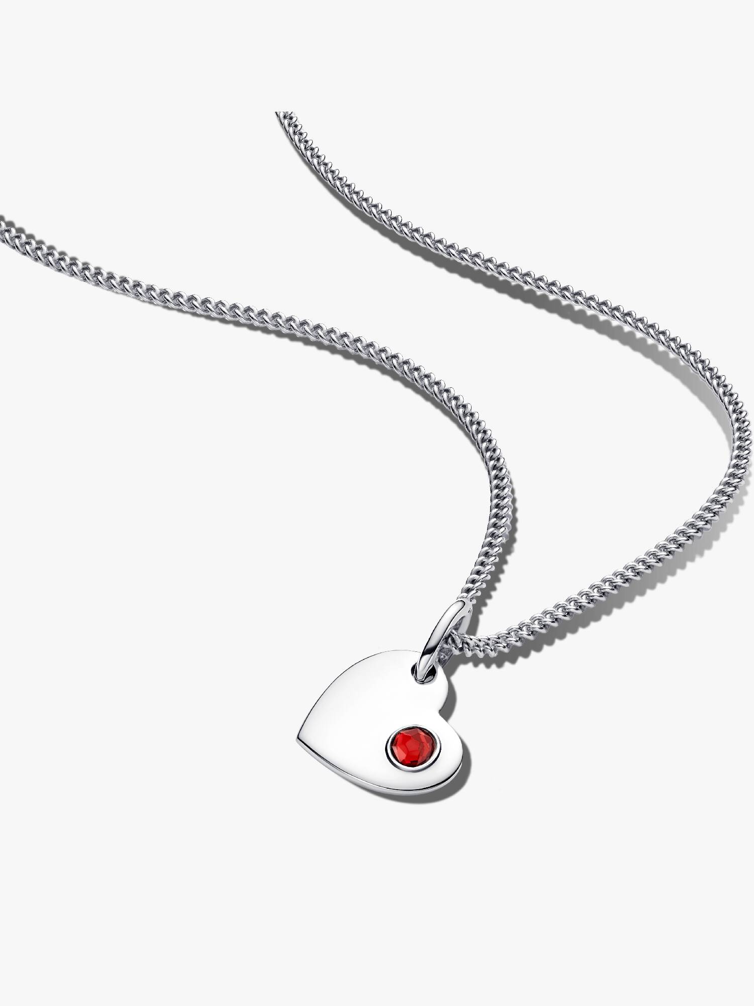 January Birthstone Heart Pendant Necklace
