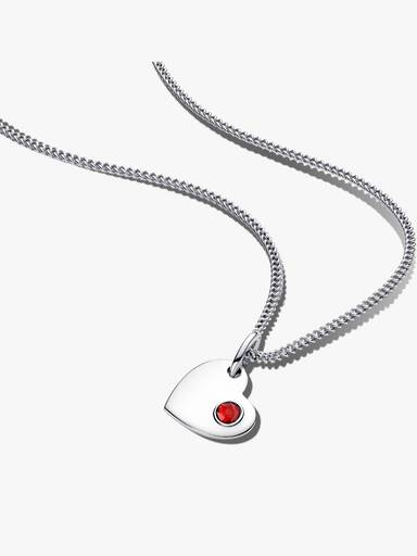 January Birthstone Heart Pendant Necklace
