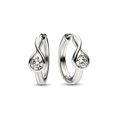 Pandora Infinite 14k White Gold Lab-grown Diamond Hoop Earrings