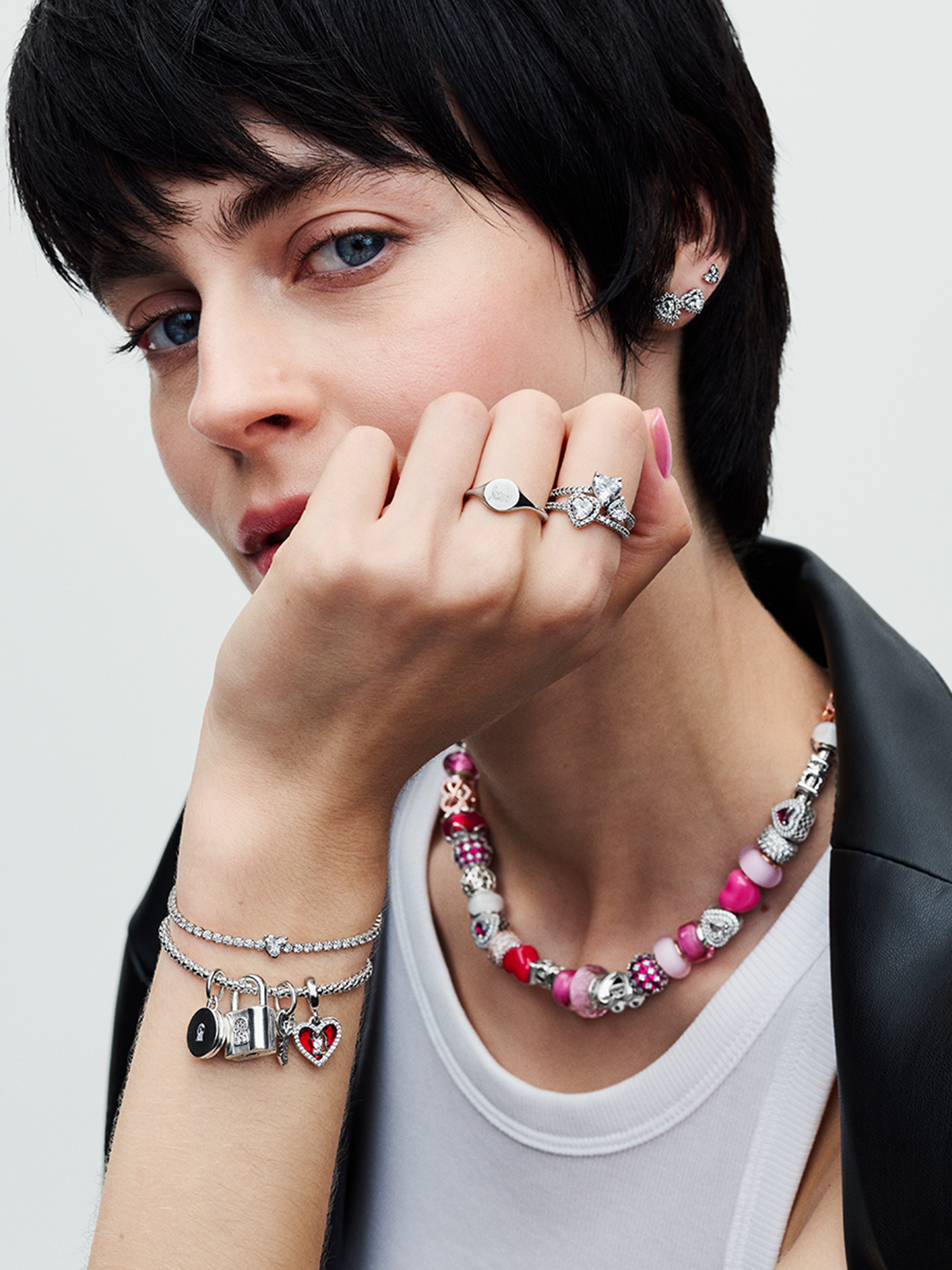Studded Chain Slider Bracelet | Sterling silver | Pandora UK