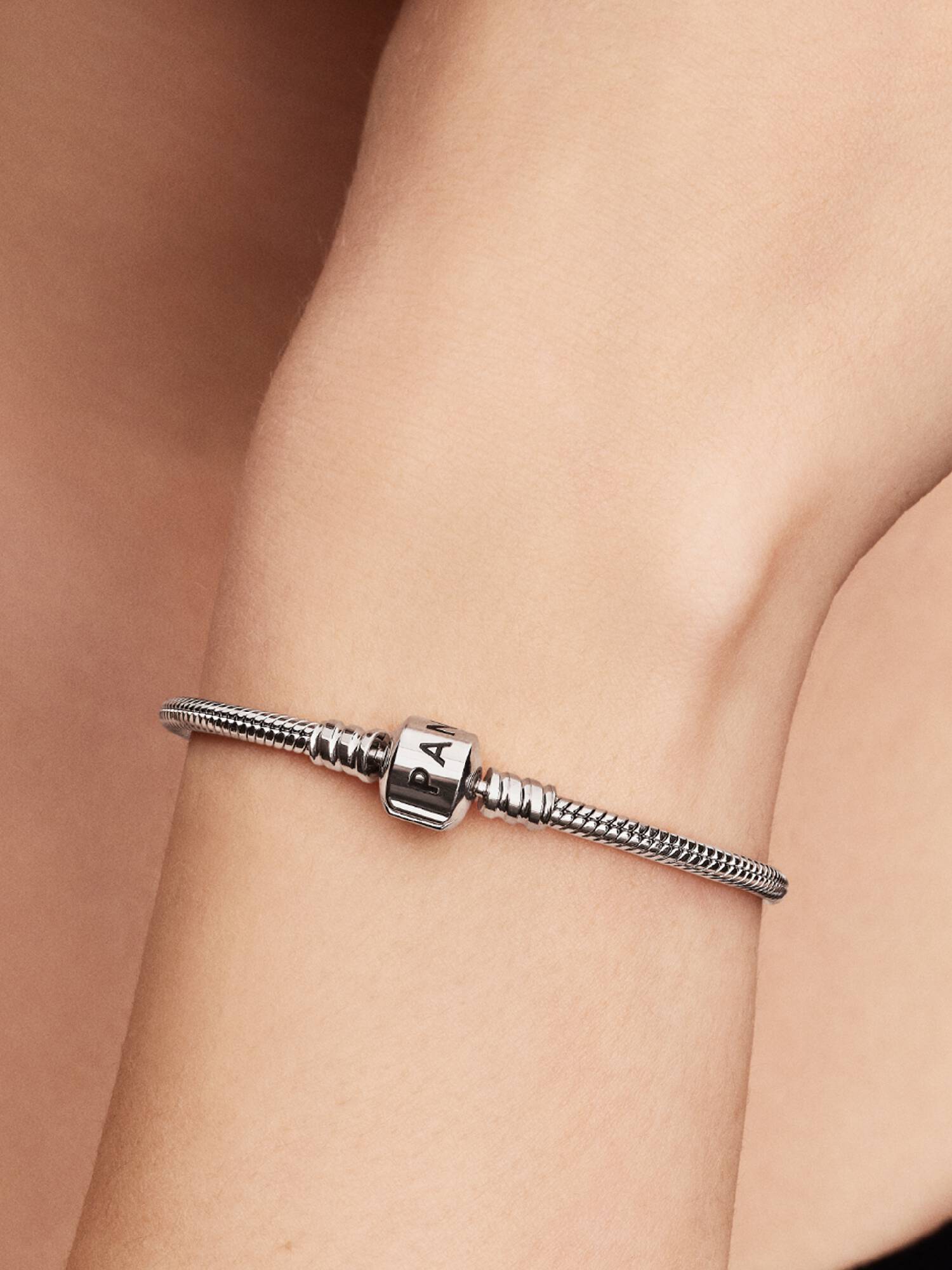 Pandora Moments Barrel Clasp Snake Chain Bracelet