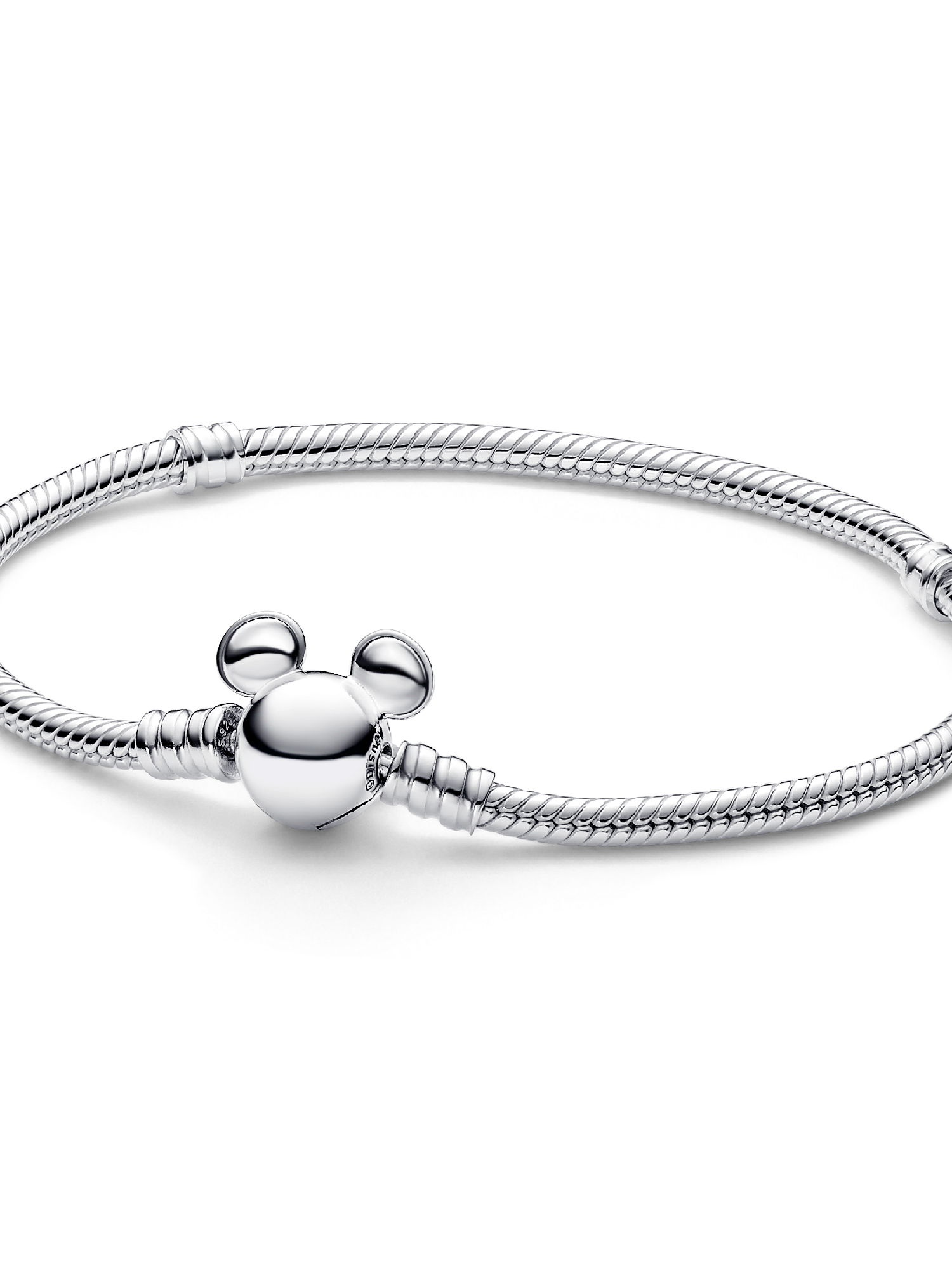 Disney Mickey Mouse Clasp Moments Snake Chain Bracelet | Sterling