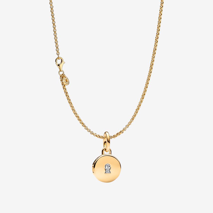 Gold Plated Love Locket Necklace Gift Set image number 0