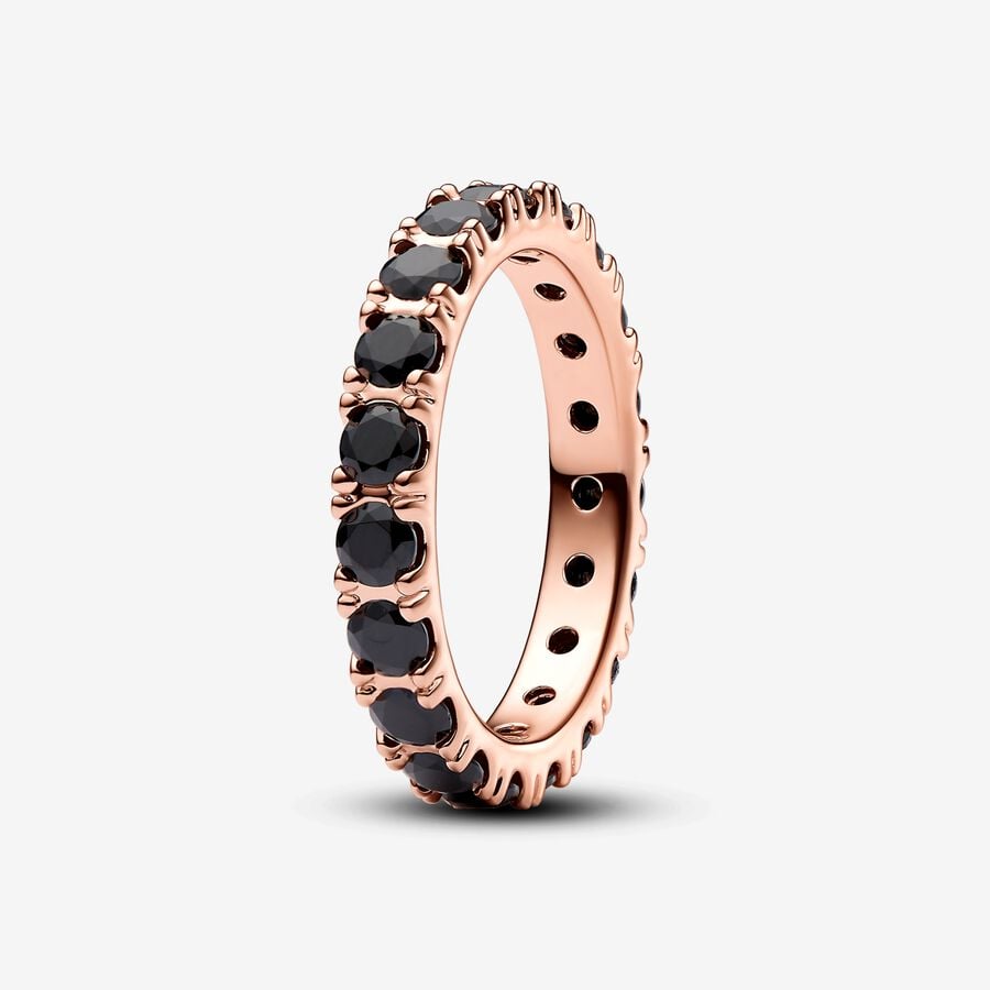 Black Sparkling Row Eternity Ring image number 0