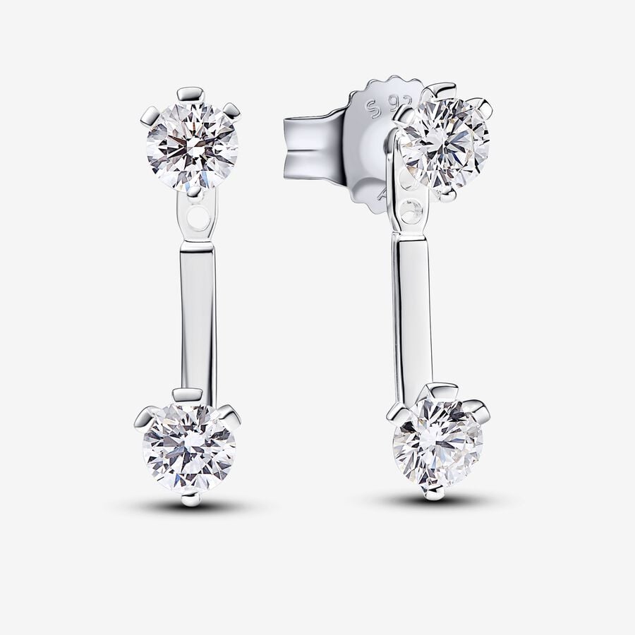 Pandora Nova Sterling Silver Lab-grown Diamond Stud Drop Jacket Earrings image number 0