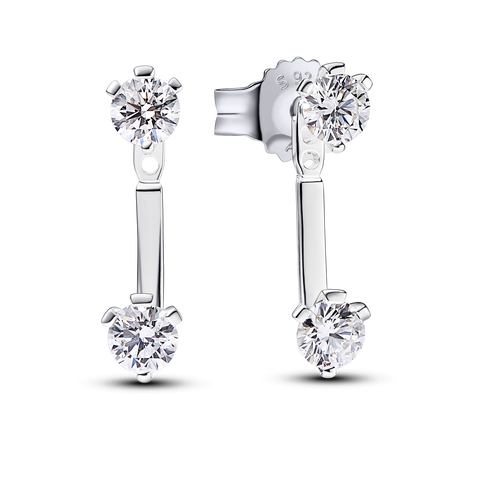 Pandora Nova Sterling Silver Lab-grown Diamond Stud Drop Jacket Earrings