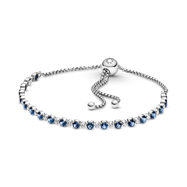Blue and Clear Sparkle Slider Bracelet