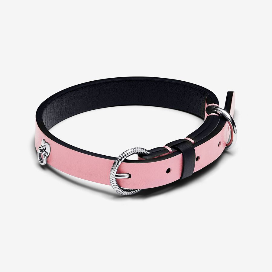 Pink Leather-free Fabric Pet Collar image number 0