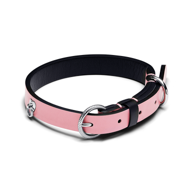 Pink Leather-free Fabric Pet Collar