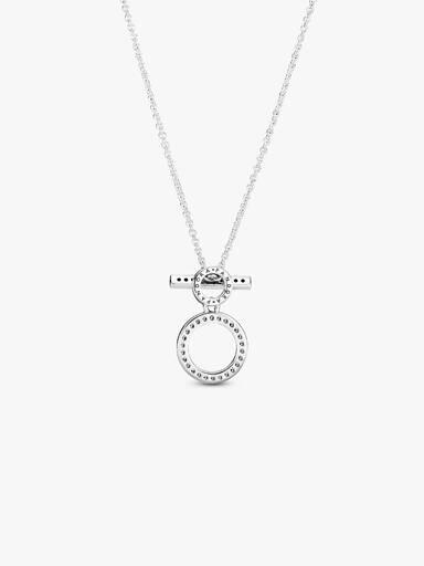 Double Hoop T-bar Necklace