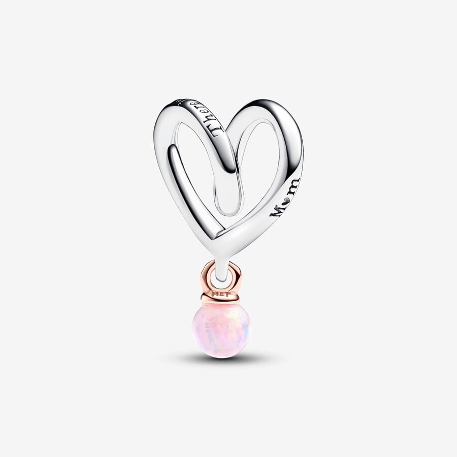 Mum Two-tone Wrapped Heart Charm image number 0