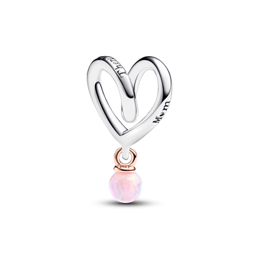 Mum Two-tone Wrapped Heart Charm