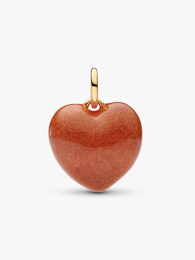 Orange Puffy Heart Dangle Charm