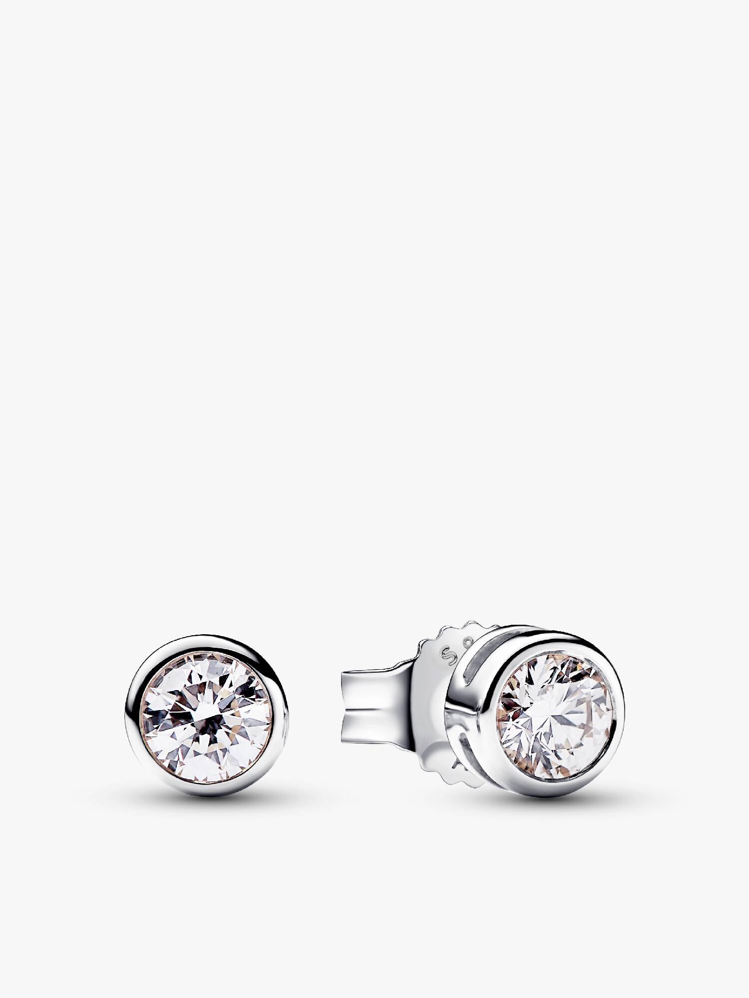 Pandora Era Bezel Sterling Silver Lab-grown Diamond Earrings
