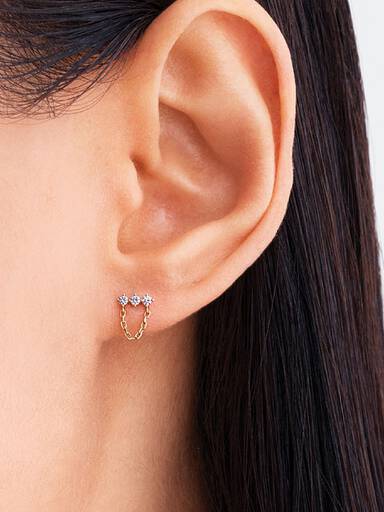 Pandora Era Lab-Grown Diamond Trio Chain Stud Earrings