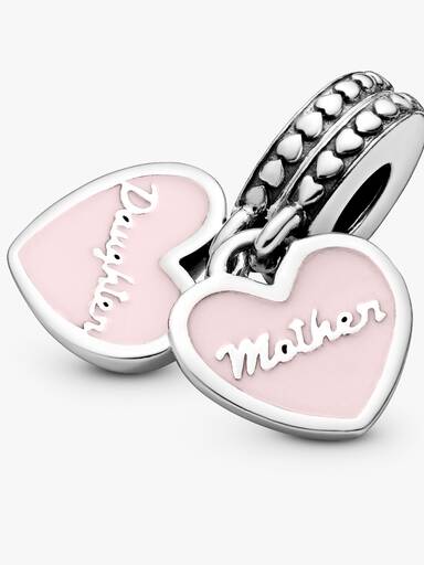 Mother & Daughter Hearts Dangle Charm