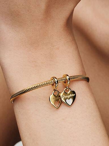Double Heart Split Dangle Charm