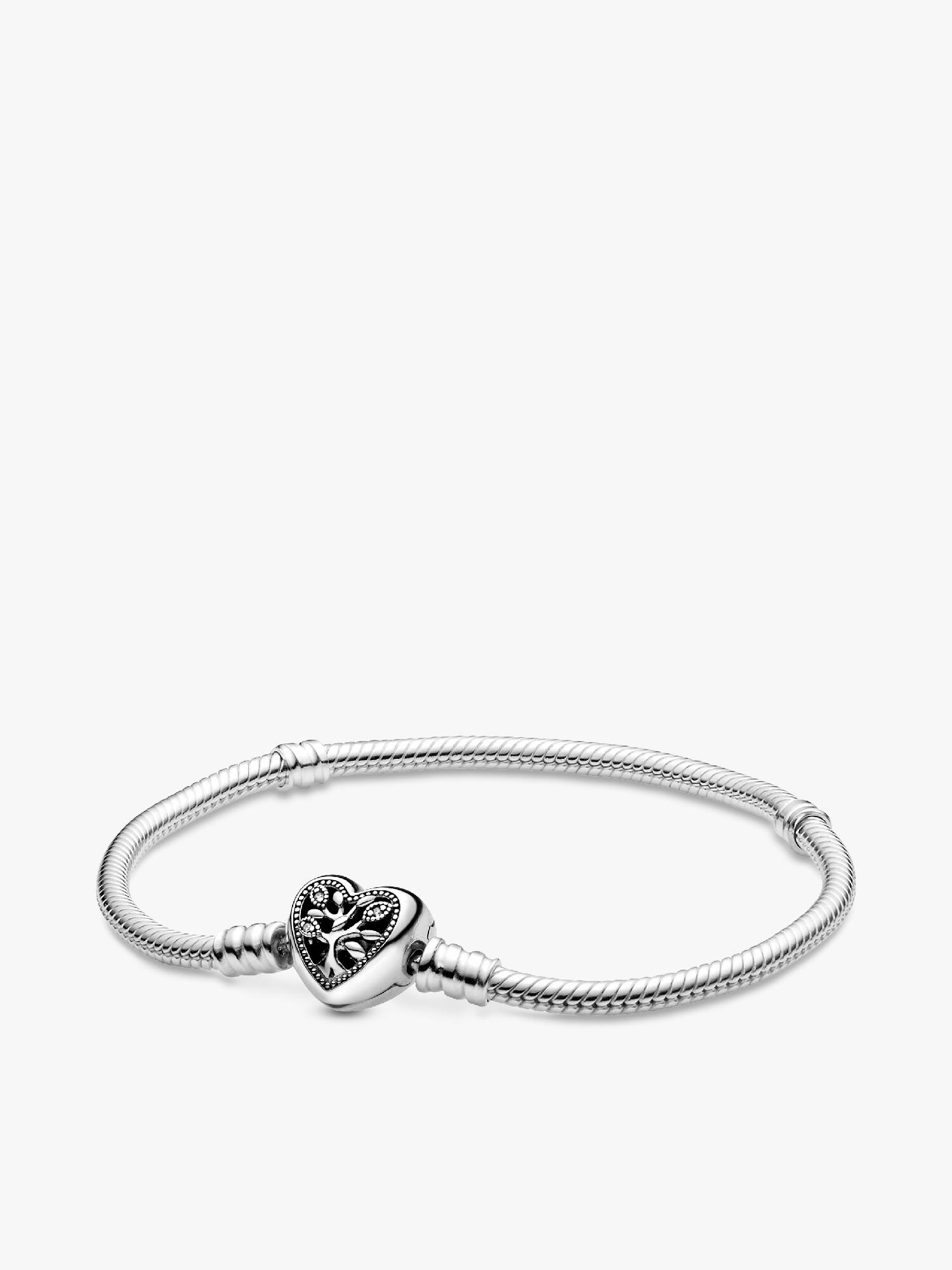 Family Tree Heart Clasp Snake Chain Bracelet